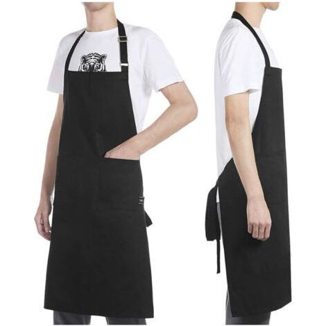 Black Kitchen Apron with Pockets - Chef Apron for Everyday Use (1/5)