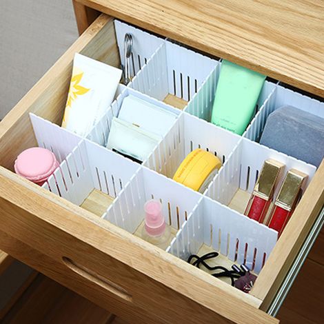 Ensemble de 5 Diviseurs de Tiroir en Plastique Réglables - Organisateur Modulable (50 x 11 cm) pour un Rangement Personnalisé (1/5)