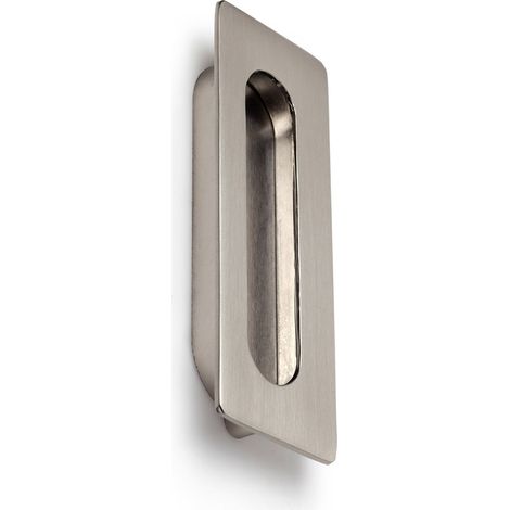 Tirador embutido de zamak con acabado, dimensiones:108x41x12mm y entrepuntos:96mm -