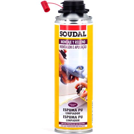 Soudal – Nettoyant mousse polyuréthane 500 ml – Élimine résidus de mousse – Pour usage professionnel et domestique – Produit d'entretien cuisine