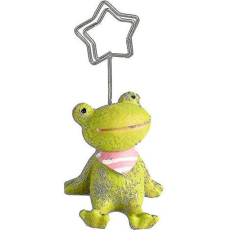 Porte-cartes de visite original en forme de petite grenouille, avec pince à photos et support pour numéros de téléphone. Décoration pour bureau. (1/5)