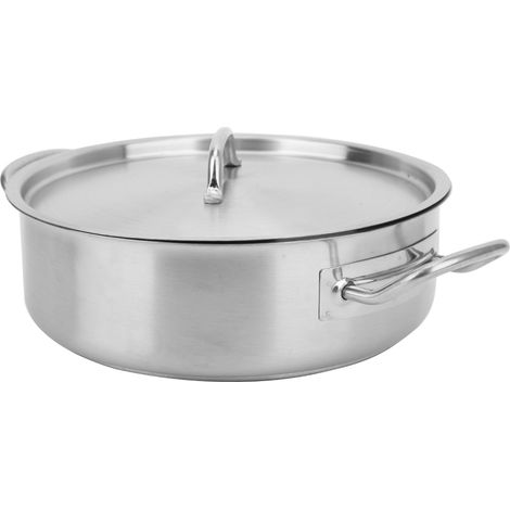 Casserole en acier inoxydable avec double poignée et fond composite, ustensile de cuisine (1/5)