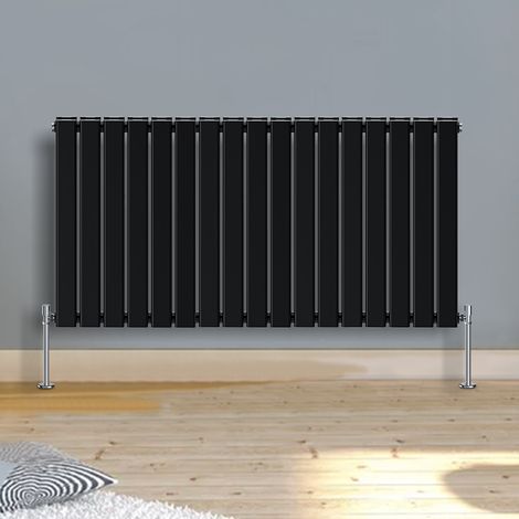 Warmehaus Horizontal Radiator Flat Panel Double Black 600x1158mm (1/5)