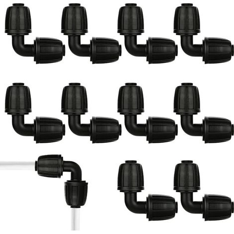 10PCS L-Shaped Elbow Connectors for 13mm (1/2") Garden Hose, 13mm Fitting for Drip Irrigation Systems, Universal Elbow Fitting for Garden and Agriculture (A 2) (1/5)