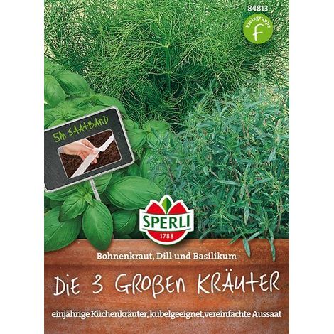 Sperli 3-Kräuter Balikum - Bohnenkraut - Dill Saatband - Kräutersamen (1/4)
