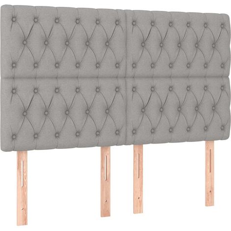 Maison Exclusive - Tête de lit Gris clair 160 x 7 x 118/128 cm Tissu (1/5)