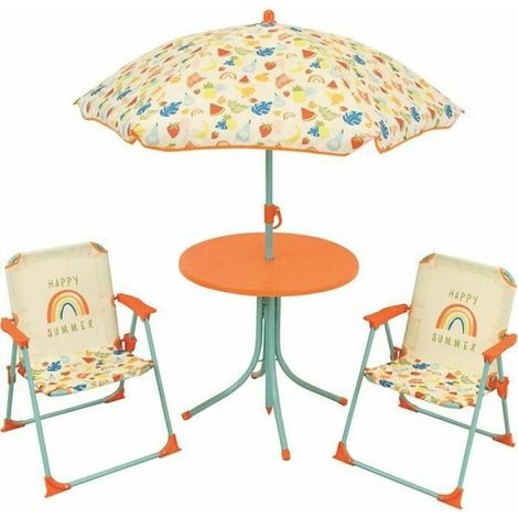 Fun-House Gartenmöbelset für Kinder, gelb-orange, 4 Teile