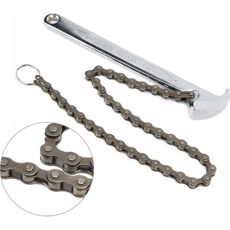 SJLERST Clé à Chaîne de 9 Pouces, Pince à Tuyau Réglable, Chaîne à Cliquet Réversible, Raccords D'outil de Filtre à Huile, Diamètre de Montage Maximal D'environ 156mm (1/5)