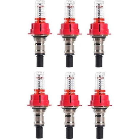Lot de 6 débitmètres pour collecteur de chauffage au sol, régulateur de débit à contrôle visuel pour chauffage au sol. (1/4)