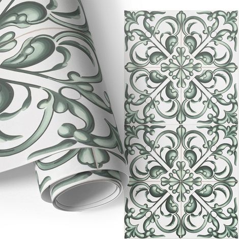 Möbelfolie - Klebefolie für Möbel - Selbstklebefolie - Dekorfolie - Küchenfronten bekleben - Grüne Eleganz 50x100 cm
