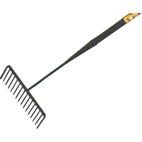 Tarmac Rake 16 Round Teeth - Tubular Steel Shaft Handled ROU68500 (1/2)