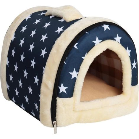 Niche Pour Animaux De Compagnie - Canapé-Lit Pliable - Antidérapant - Doux Et Confortable - Hiver Automne - Taille M - Bleu