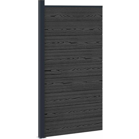 vidaXL Panneau de clôture WPC et Aluminium Noir