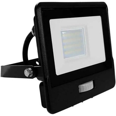 20W LED PIR SENSORE PROIETTORE SAMSUNG CHIP CORPO NERO 6400K 1M CAVO - Luce FREDDA (1/5)