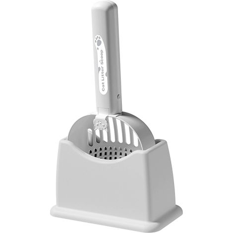 Ramasse-litière automatique pour chat avec support, lampe de stérilisation ultraviolette, chargement USB-C, à suspendre, tamisage en un clic, batterie rechargeable intégrée (1/2)