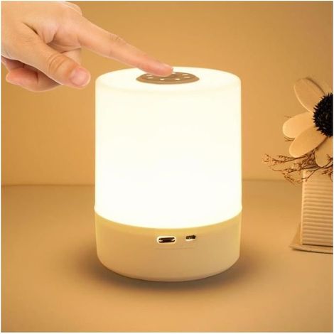 Lampe de Chevet LED,Veilleuse Bébé,Lampe de Chevet Tactile Gradation,Veilleuse LED,Lampe de Soins pour Bébés,Veilleuse Rechargeable (1/4)