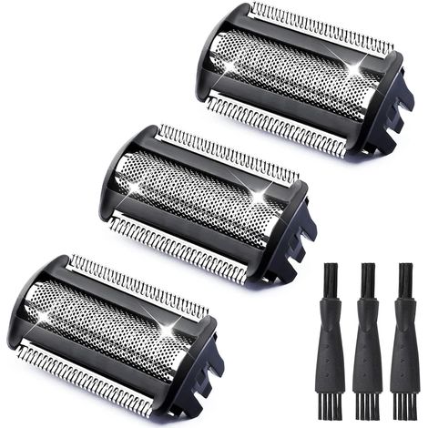 Lot de 3 Têtes de rasoir BG5020, Acier inoxydable, Double couteau, Pour Philips Bodygroom Série 7000