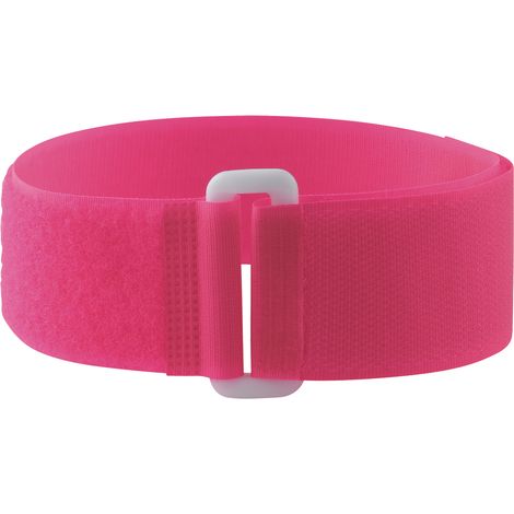 5 Bracelets auto-agrippants fluo avec passant rose (1/3)