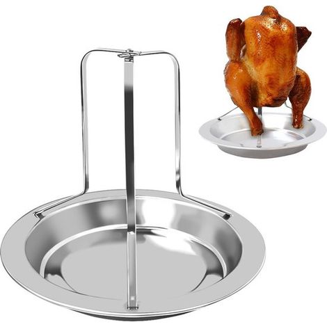 Support à poulet - Collection BBQ Support à poulet pour le barbecue - Support à poulet - Support à poulet BBQ - Acier inoxydable - Accessoires BBQ - Poulet à la bière - Rôtissage de poulet debout - Fa (1/5)