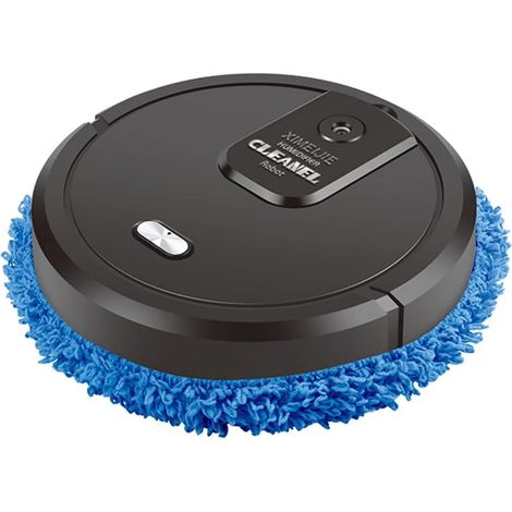 HAUTOUR Robot aspirateur intelligent 2 en 1 pour sols en bois et carrelage, silencieux (60 dB), autonomie de 30 minutes, chargeur USB, plastique ABS, avec lingettes sèches et humides, Noir (1/5)