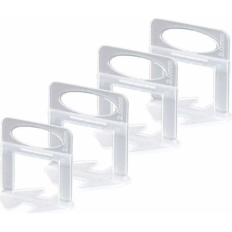 Tile Leveller, 2mm Self-Leveling Tile Spacers, for Installing Floor and Wall Tiles (200 x 2mm Tile Spacers) - MODOU (1/5)