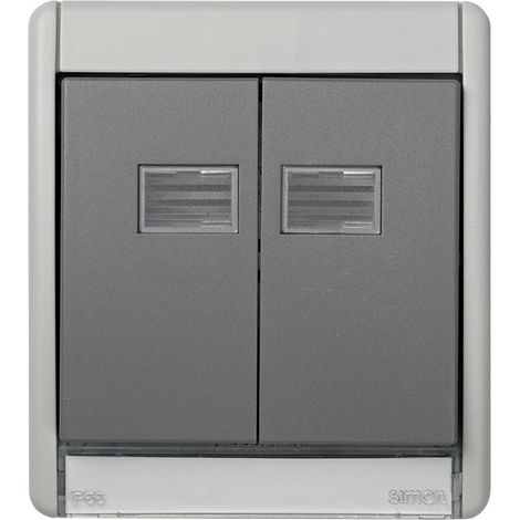 Simon 44 Aqua IP55 doppio telaio chiave