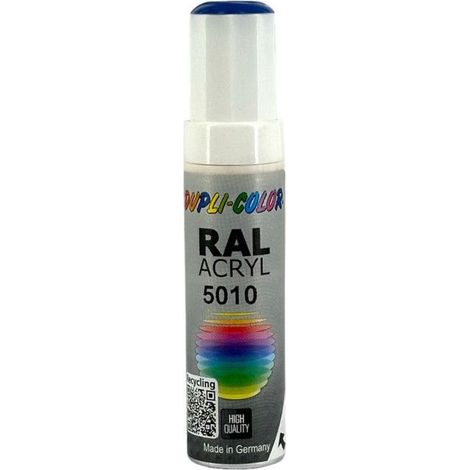 Stylo de retouche peinture acrylique - Bleu - RAL 5010 - Brillant - Tous supports - Duplicolor (1/4)
