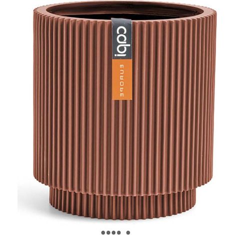 Vase cylindre Groove plastique H 21 x D 19 cm Rouge - dimhaut: H 21 cm - couleur: Rouge
