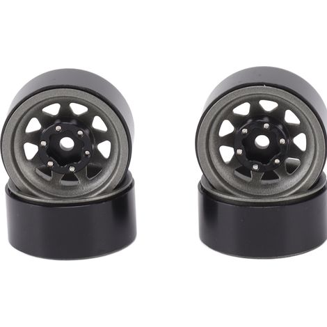 4 Roues Beadlock 25mm Jante Universelle pour Traxxas ATV Voiture RC Pièces Carrosserie avec Vis Couleur Titane (1/5)