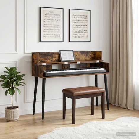 vidaXL Studio Desk Smoked Oak 152 x 40 x 19.5 cm Engineered Wood (1/5)