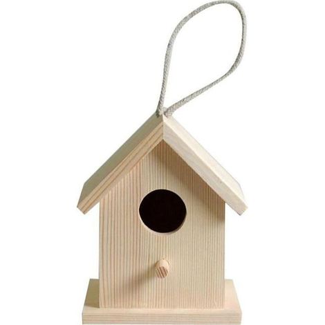 Nichoir en bois à suspendre 13 x 10 x 8,3 cm (1/3)