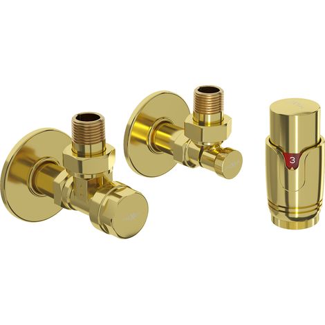 Mexen G00 set termostatico angolare con copertura R, dorato - W901-900-904-50 (1/2)