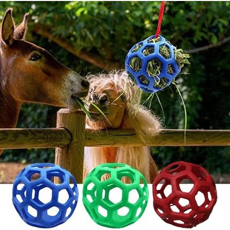Boule de foin pour cheval, jouet à suspendre pour écurie, bleu (1/4)