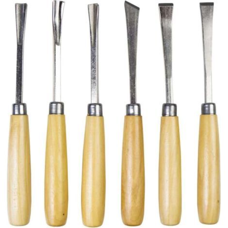 Juego de cinceles para madera de 6 piezas, juego profesional de cinceles para madera para tallado, carpintería, herramientas de escultura y bricolaje. (1/5)