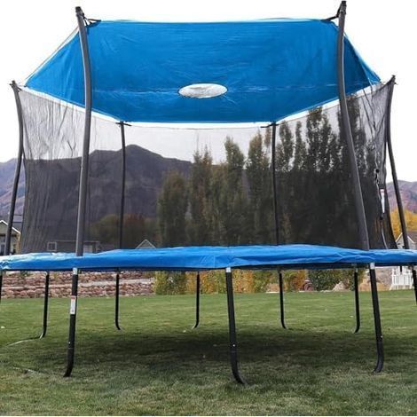 Couverture D'Ombrage De Trampoline, 6ft,8ft,10ft,12ft,14ft,16ft Toit Pare Soleil pour Trampoline Housse, BâChe Anti-UV Auvent Protection Solaire,14ft - 14ft (1/5)