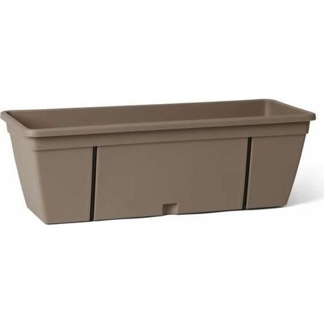 Kit per fioriera con gancio in metallo, riserva d'acqua e separatore per i deflussi - GARDEN ID Smart - Taupe 50 cm (1/4)