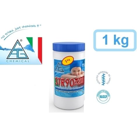 Cloro in pasticche / pastiglioni / pastiglie 200gr a lento scioglimento per piscina / piscine 1kg C.A.G Chemical - STR90p200