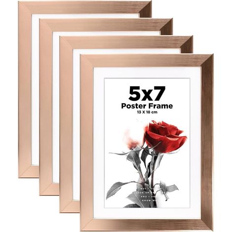 Bilderrahmen 13x18 Holzrahmen MDF Acrylglas 13x18 cm 4er Rose Gold (1/5)