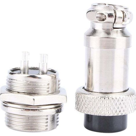 Connettore aeronautico GX16 a 2 pin, 1 set di connettori di alimentazione aeronautici GX16, connettore metallico a vite da maschio a femmina per cavi aeronautici. (1/4)