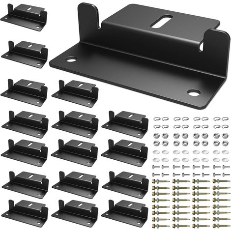 16PCS Supports de Panneau Solaire en Z, Supports de Montage Solaires Avec écrous Vis pour Camping-Car Bateau Montage Sur Toit Panneau Solaire (Noir) (1/5)