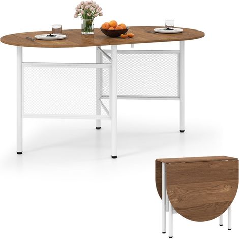 Klappbarer Esstisch für 6-8 Personen, platzsparendes ovales Design