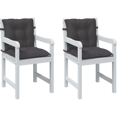 Niedriglehner-Auflagen 2 Stk Melange Anthrazit 100x50x7cm Stoff
