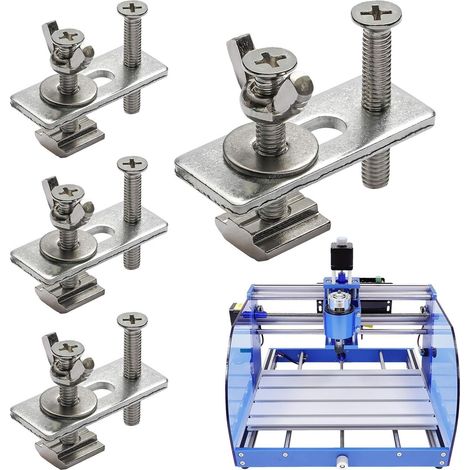 Pinces de fixation sur rail en T Serre-joint pour perceuse à colonne, de pression sur rail en T Pour outils de menuiserie, défonceuse bois métal, perceuse à (1/5)