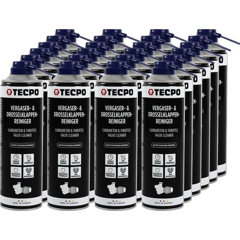 TECPO Vergaser- und Drosselklappenreiniger 24x 500ml Lösemittel AGR Ventil Reiniger Carburetor Cleaner Einspritzdüsen Düsenreiniger Ansaugreiniger