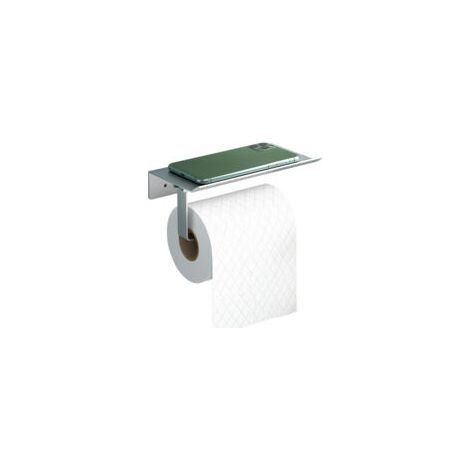 Portarrollos de papel higiénico de aluminio (perforado) para montaje en pared con amplios estantes para baño y cocina - Crezuo