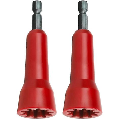 Pince à torsader les fils, outil de torsion de fils, pince à torsader, douille de connexion de fil à torsader avec mandrin de 1/4 pouce, paquet de 2, (rouge) (1/5)