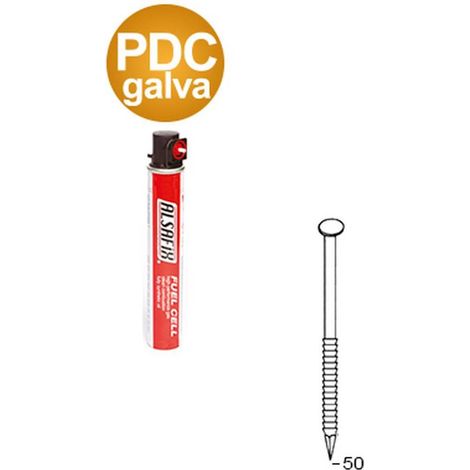 3 300 Pointes Galvanisées en Bande 34° (Pack) - 28x50 mm + 3 Cartouches de Gaz - D-Work (1/5)