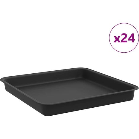 Maison Exclusive - Vassoio Quadrato per Fiori 24 pcs Nero 18 x 18 x 2 cm Plastica