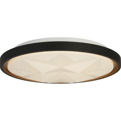 Searchlight Satellite Plafonnier LED, noir avec diffuseur effet étoile (1/4)