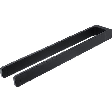 Porte-serviettes 2 Barres Fixes, L. 37 Cm, Noire Mate, Maya Nimco (1/4)